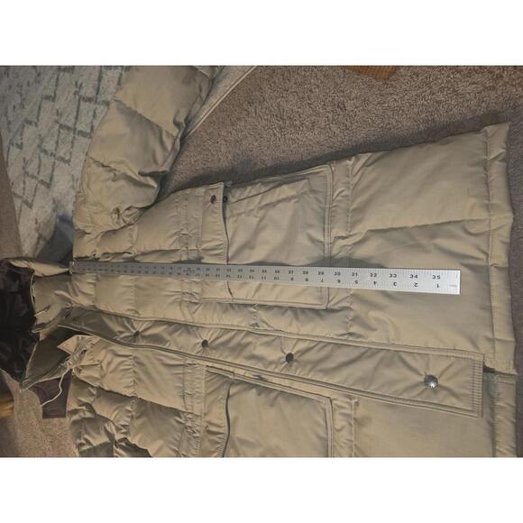 Vintage Field and Stream Women's Beige Long Puffer Coat with Hood - Picture 2 of 11